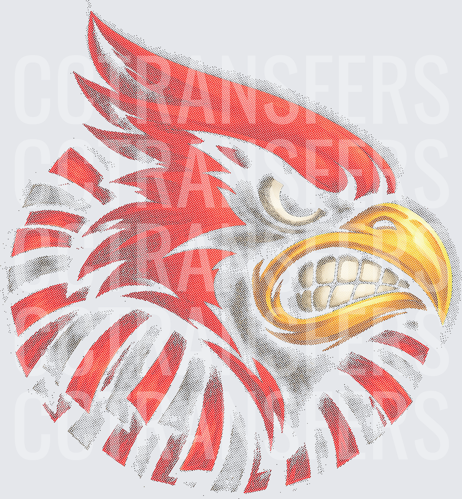 Fierce Red Cardinal Head Angry Mascot (DTF)