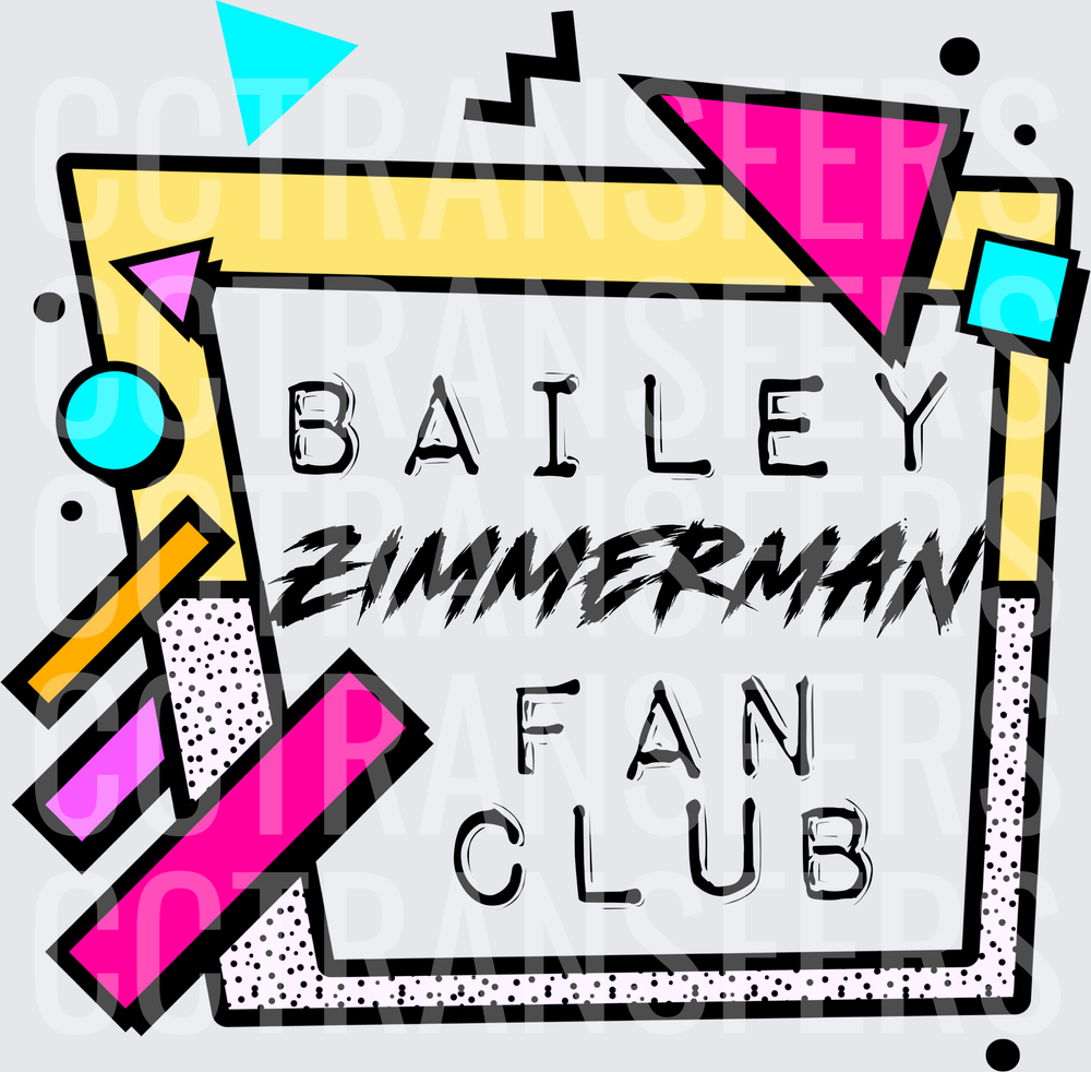 Bailey Zimmerman Fan Club Retro 90s Geometric Design (DTF)