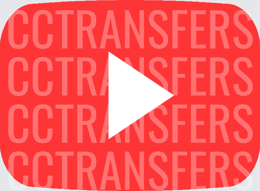 Red Rounded Rectangle White Play Button Icon (DTF)