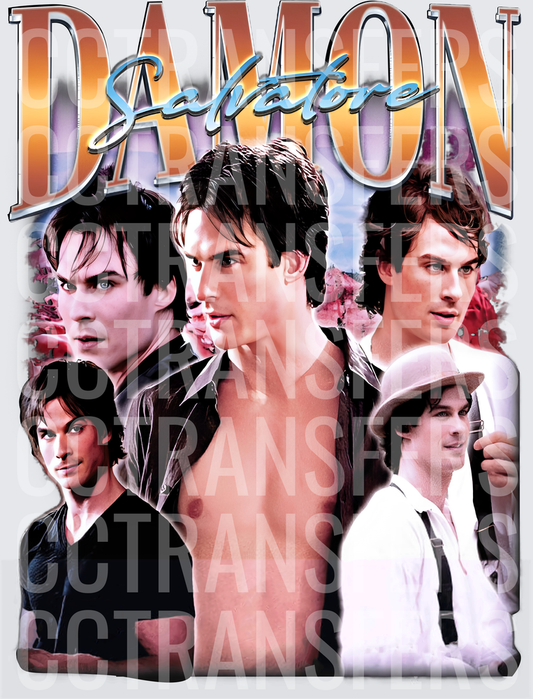 Damon Salvatore Vampire Character Multi-Scene Collage (DTF)