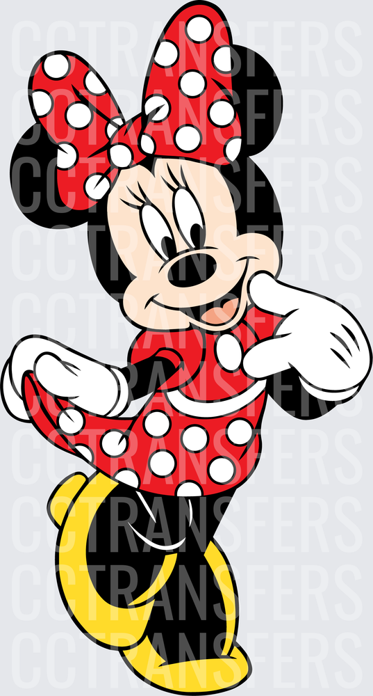 Cheerful Mouse Red Polka Dot Dress Big Bow (DTF)