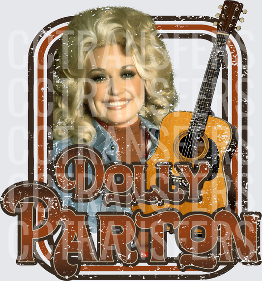 Dolly Parton Retro Vintage Country Music Guitar (DTF)
