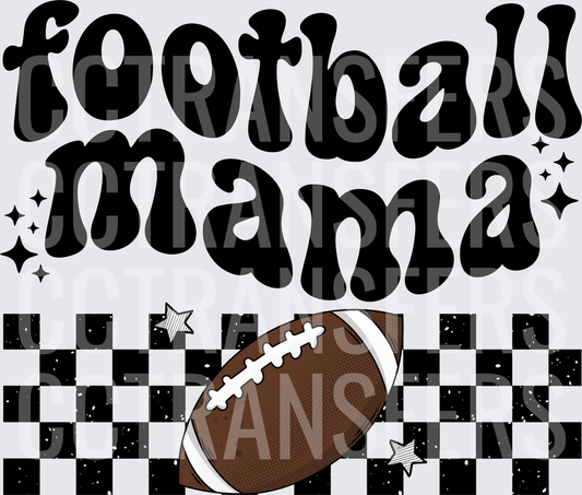 Football Mama Retro Groovy Checkered Design (DTF)