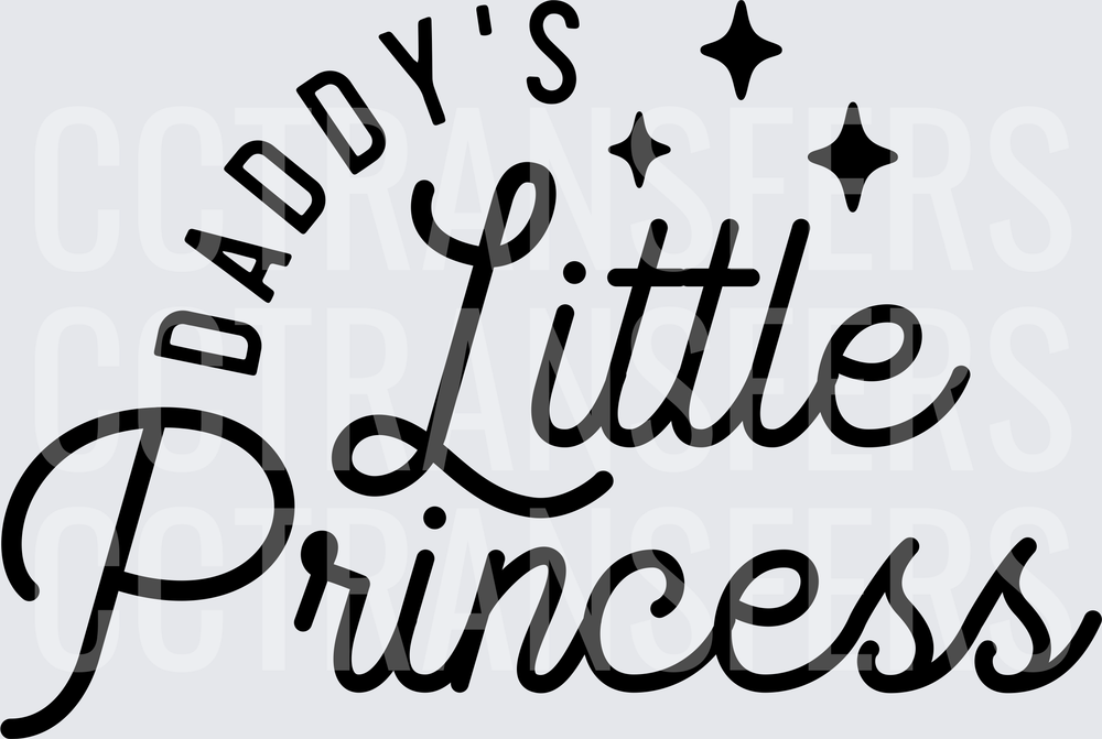 Daddy's Little Princess Script with Sparkle Stars (DTF)