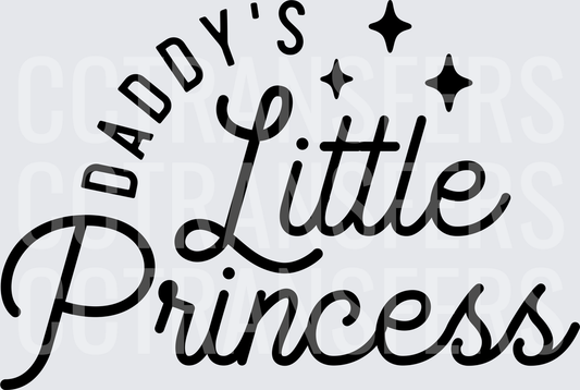 Daddy's Little Princess Script with Sparkle Stars (DTF)