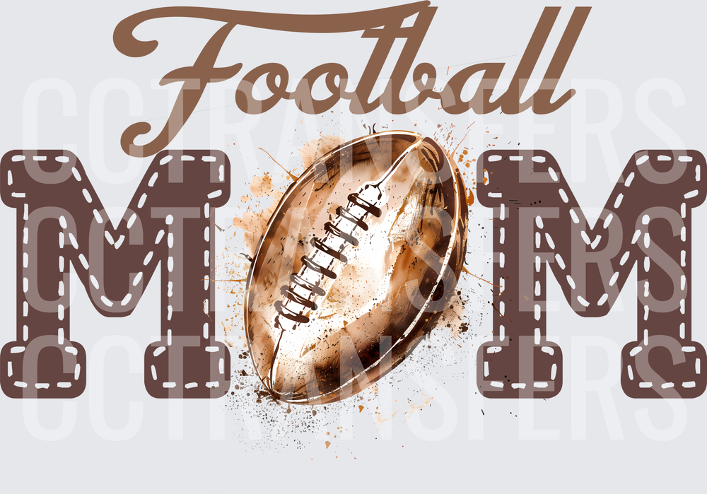Football Mom Watercolor Varsity Letter Design (DTF)