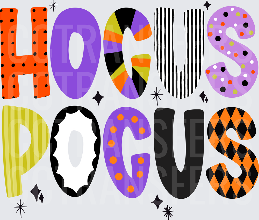 Hocus Pocus Patterned Halloween Lettering (DTF)