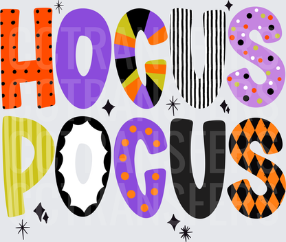 Hocus Pocus Patterned Halloween Lettering (DTF)