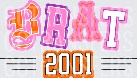Brat 2001 Mixed Font Bold Lettering (DTF)