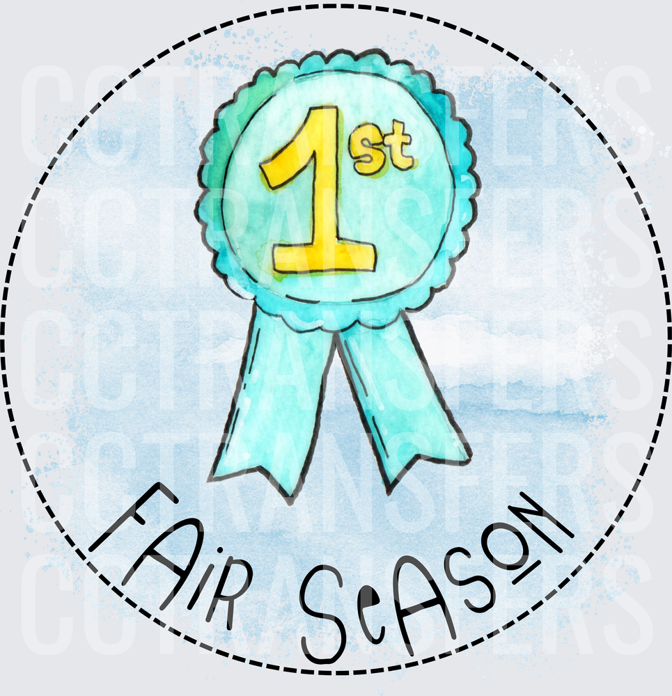 1st Place Ribbon Fair Season Watercolor Circle (DTF)