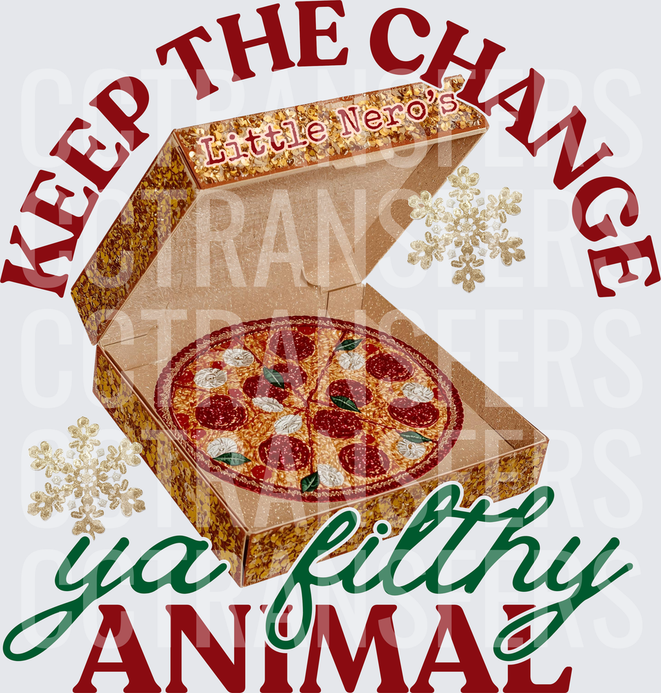 Keep The Change Ya Filthy Animal Home Alone Pizza Box (DTF)