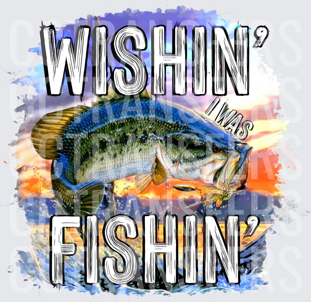 Wishin' I Was Fishin' Largemouth Bass Sunset (DTF)