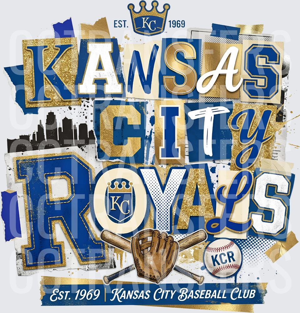 Kansas City Royals Baseball Club Est 1969 Collage (DTF)