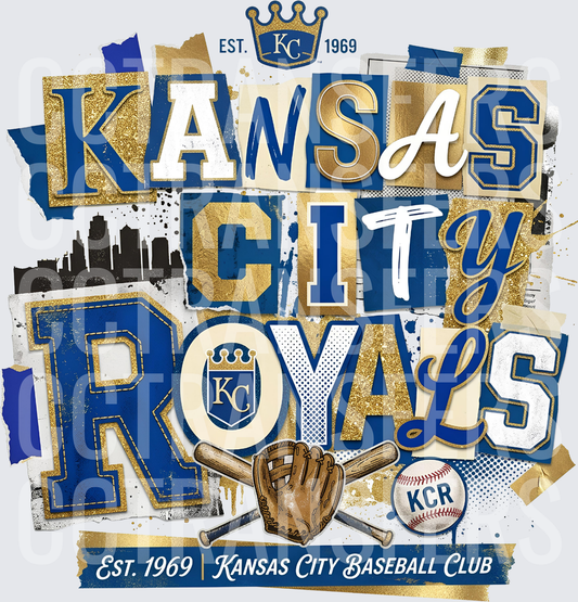 Kansas City Royals Baseball Club Est 1969 Collage (DTF)