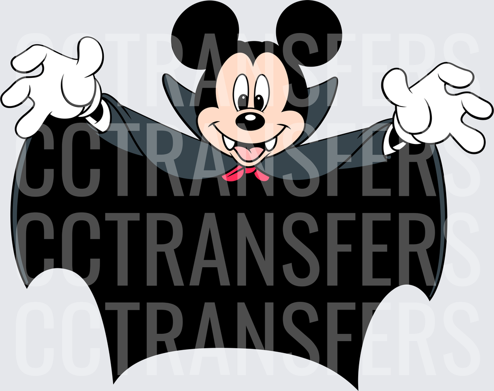 Cartoon Mouse Vampire Halloween Dracula Cape (DTF)