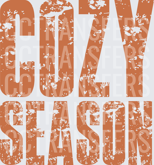 Cozy Season Distressed Rustic Bold Text (DTF)