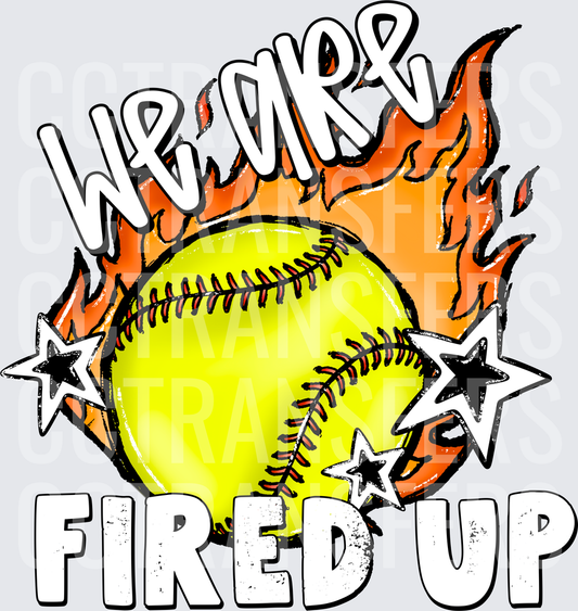 WBMRP Fired Up Flaming Softball Stars (DTF)