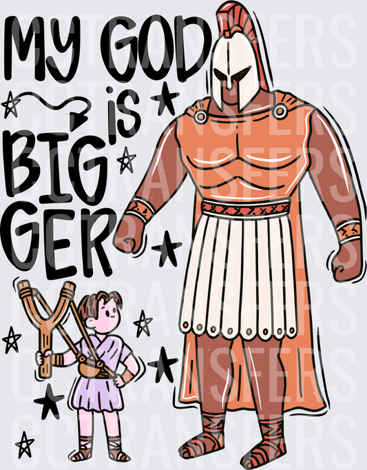 My God Is Bigger Boy With Slingshot Vs Giant Warrior (DTF)