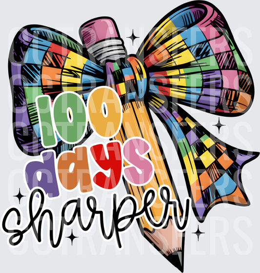 100 Days Sharper Rainbow Bow Pencil (DTF)