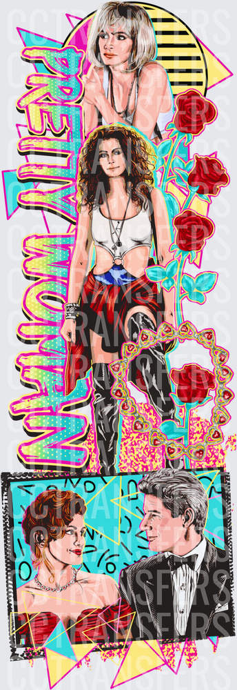 Pretty Woman Retro Pop Art Collage Design (DTF)