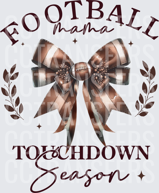 Football Mama Touchdown Season Coquette Bow (DTF)