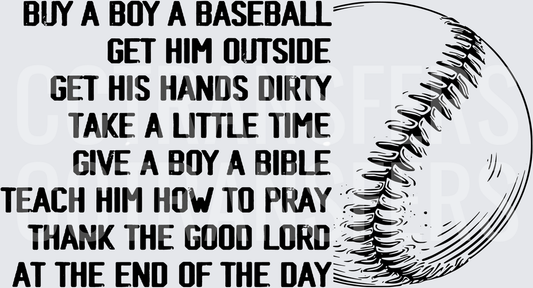 Buy A Boy A Baseball Give A Boy A Bible Inspirational (DTF)