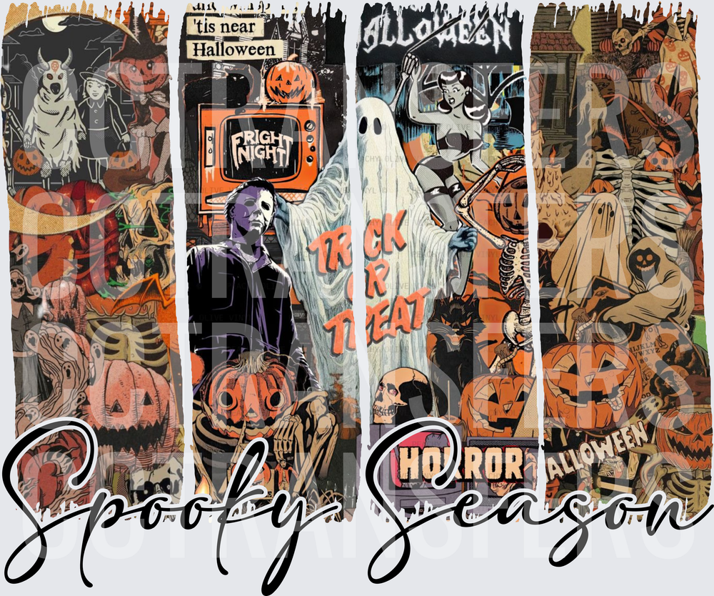 Spooky Season Halloween Horror Collage Trick Or Treat (DTF)
