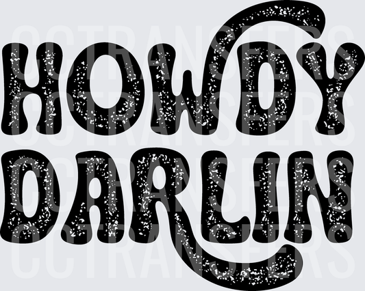 Howdy Darlin Retro Groovy Bold Text (DTF)
