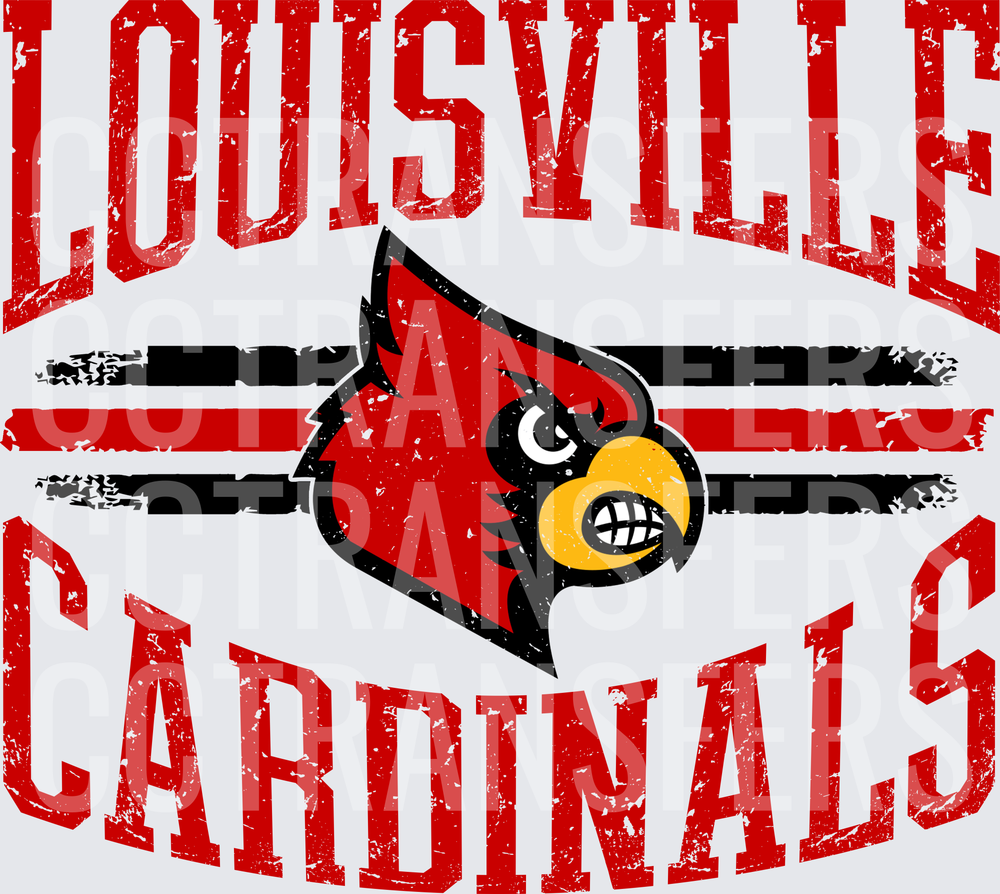 Vintage Distressed Cardinal Mascot Arched Sports Logo (DTF)
