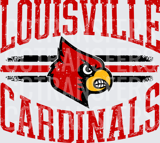 Vintage Distressed Cardinal Mascot Arched Sports Logo (DTF)