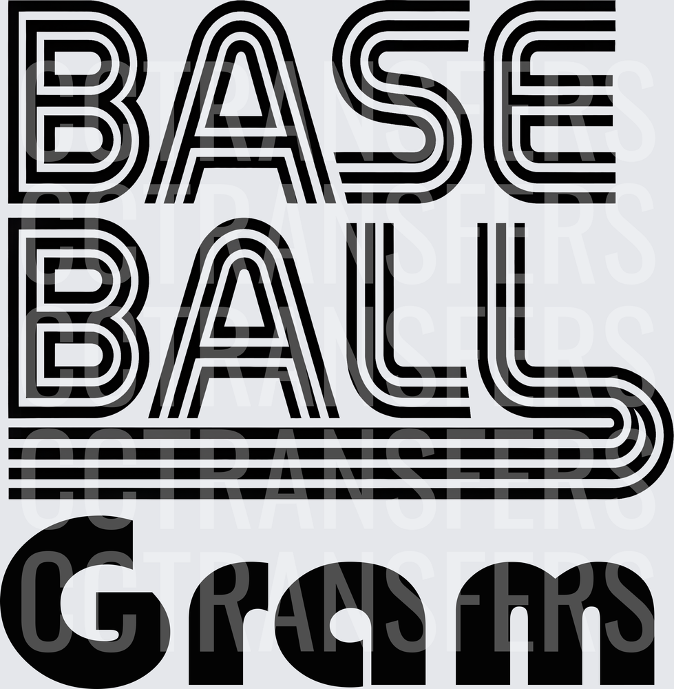 Baseball Gram Retro Stripe Bold Typography (DTF)