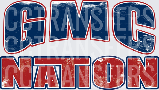 GMC Nation Distressed Bold Patriotic Lettering (DTF)