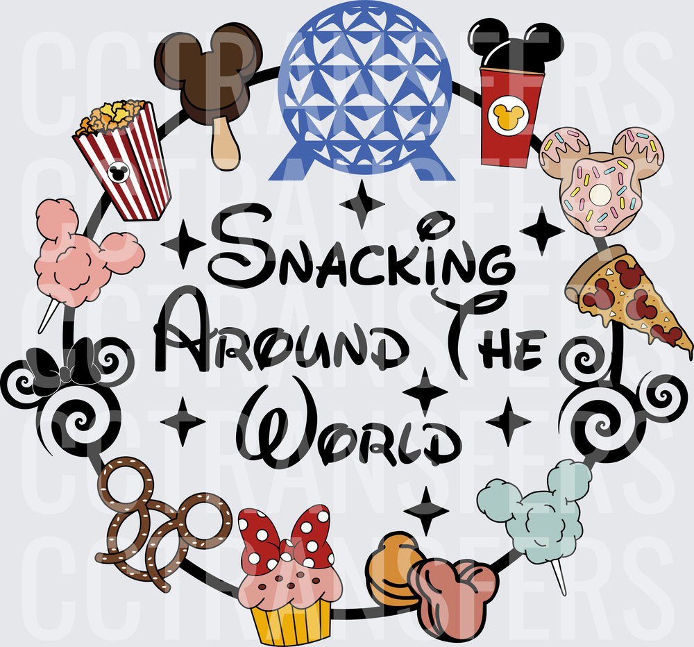 Snacking Around The World Theme Park Snacks Wreath (DTF)