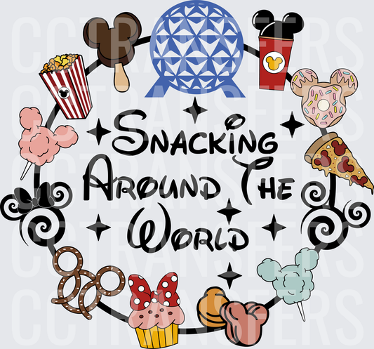 Snacking Around The World Theme Park Snacks Wreath (DTF)