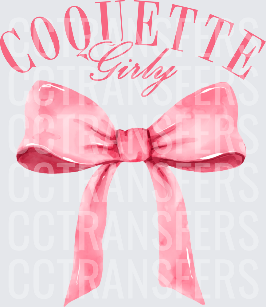 Coquette Girly Pink Watercolor Bow (DTF)