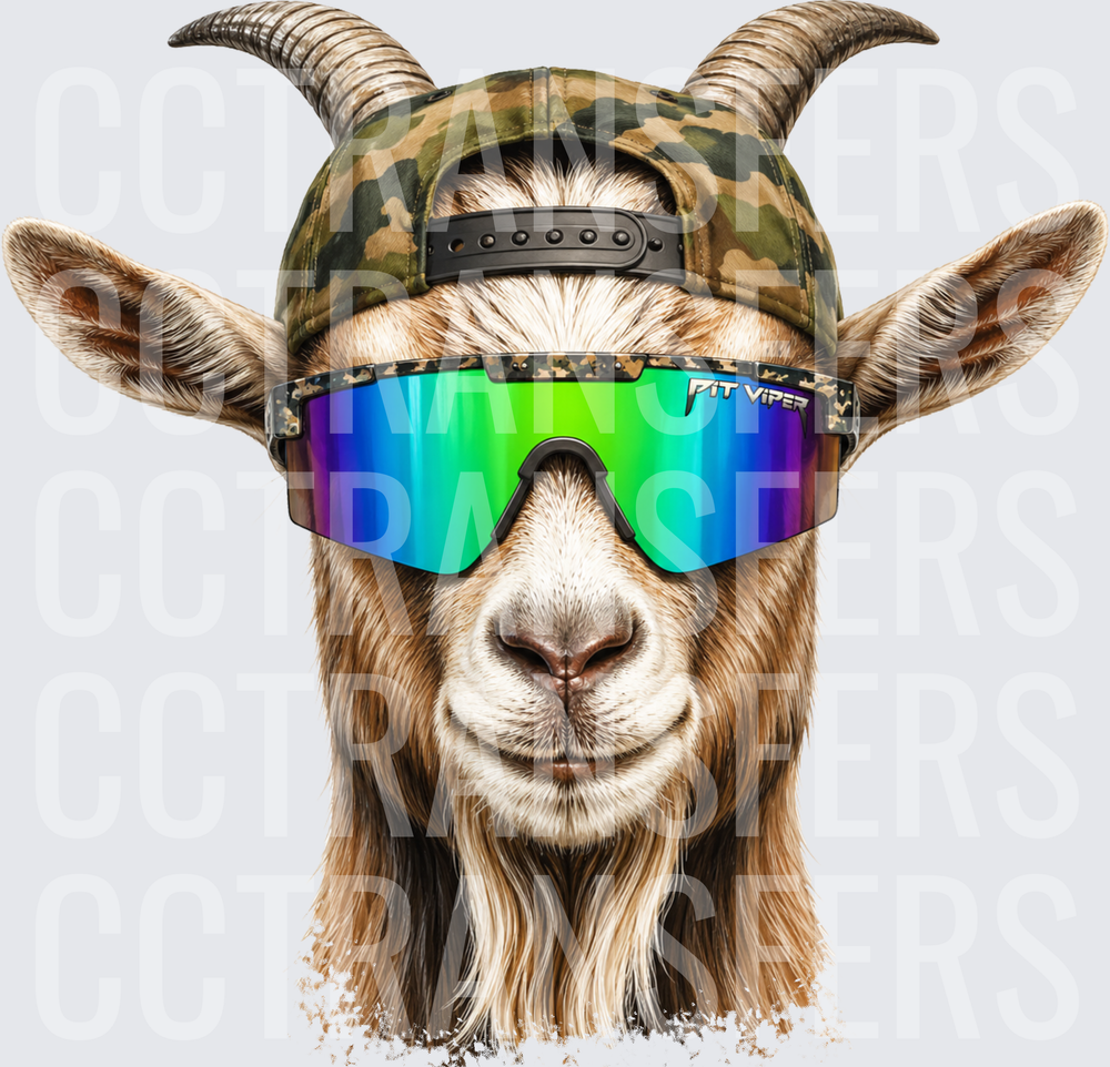 Cool Goat Camo Snapback Mirrored Shield Sunglasses (DTF)