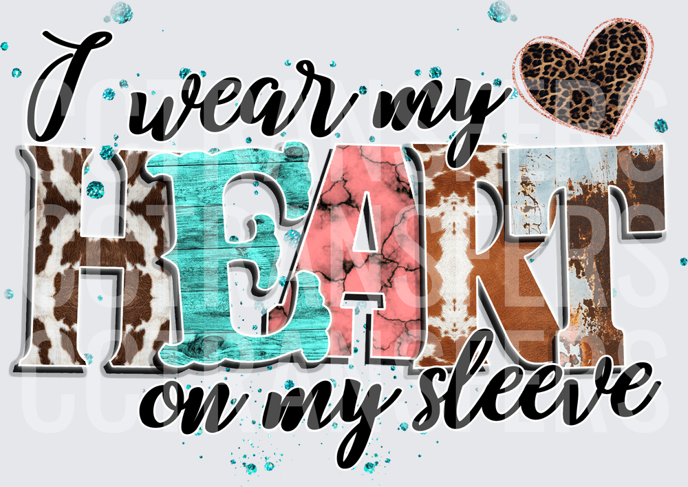 I Wear My Heart On My Sleeve Western Cowhide Leopard (DTF)