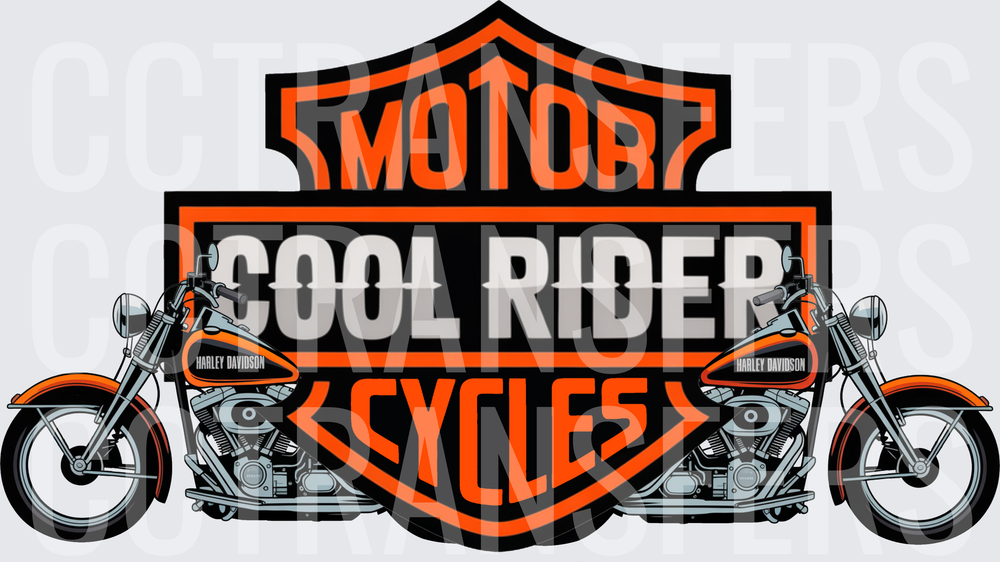 Cool Rider Motor Cycles Shield with Classic Motorcycles (DTF)