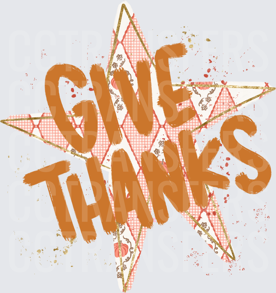 Give Thanks Patchwork Star Autumn Harvest (DTF)