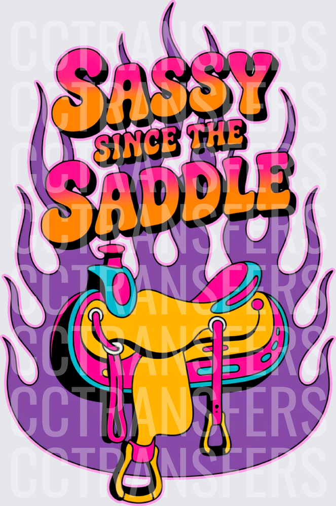 Sassy Since The Saddle Retro Western Flames (DTF)