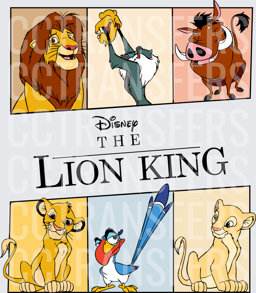 The Lion King Character Panel Grid (DTF)