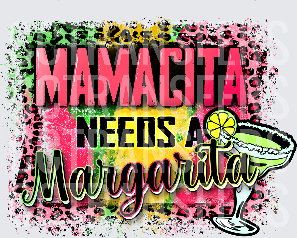 Mamacita Needs A Margarita Leopard Print Cocktail (DTF)