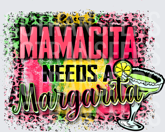 Mamacita Needs A Margarita Leopard Print Cocktail (DTF)