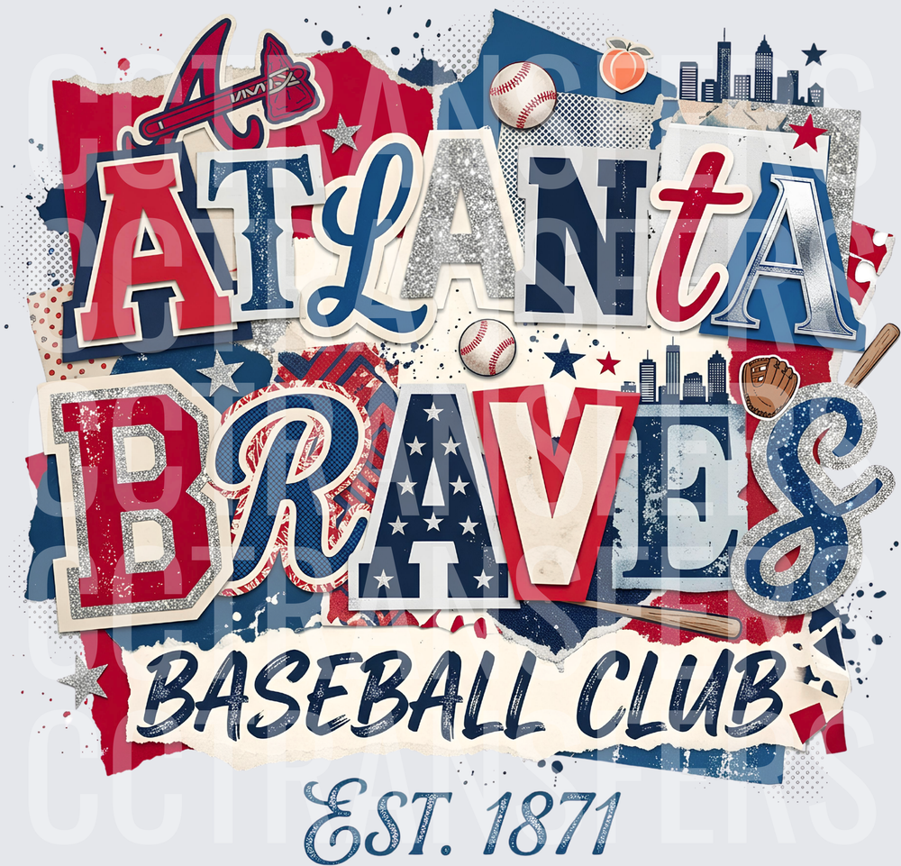Atlanta Braves Baseball Club Est 1871 Collage (DTF)