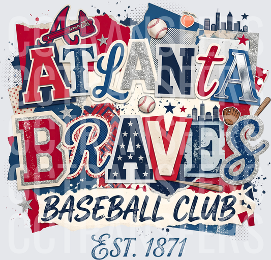 Atlanta Braves Baseball Club Est 1871 Collage (DTF)
