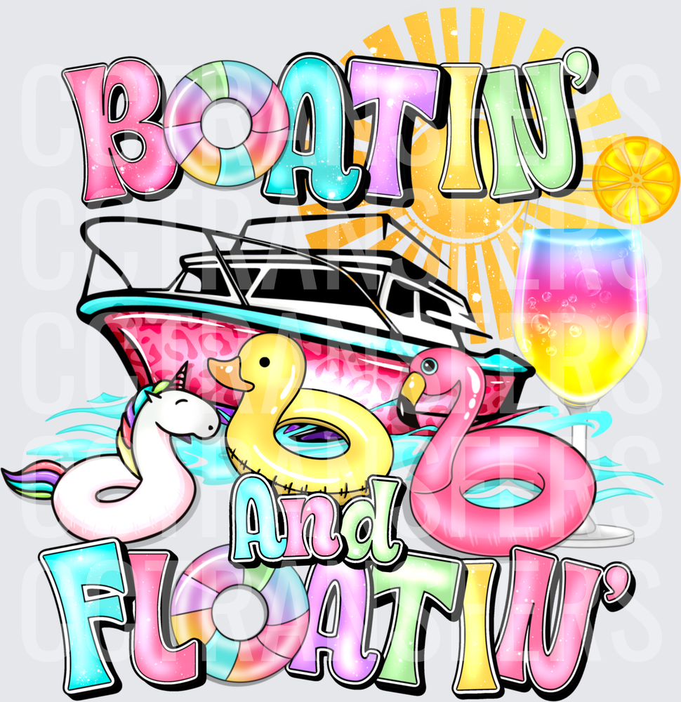 Boatin' and Floatin' Summer Pool Floats Leopard Boat (DTF)