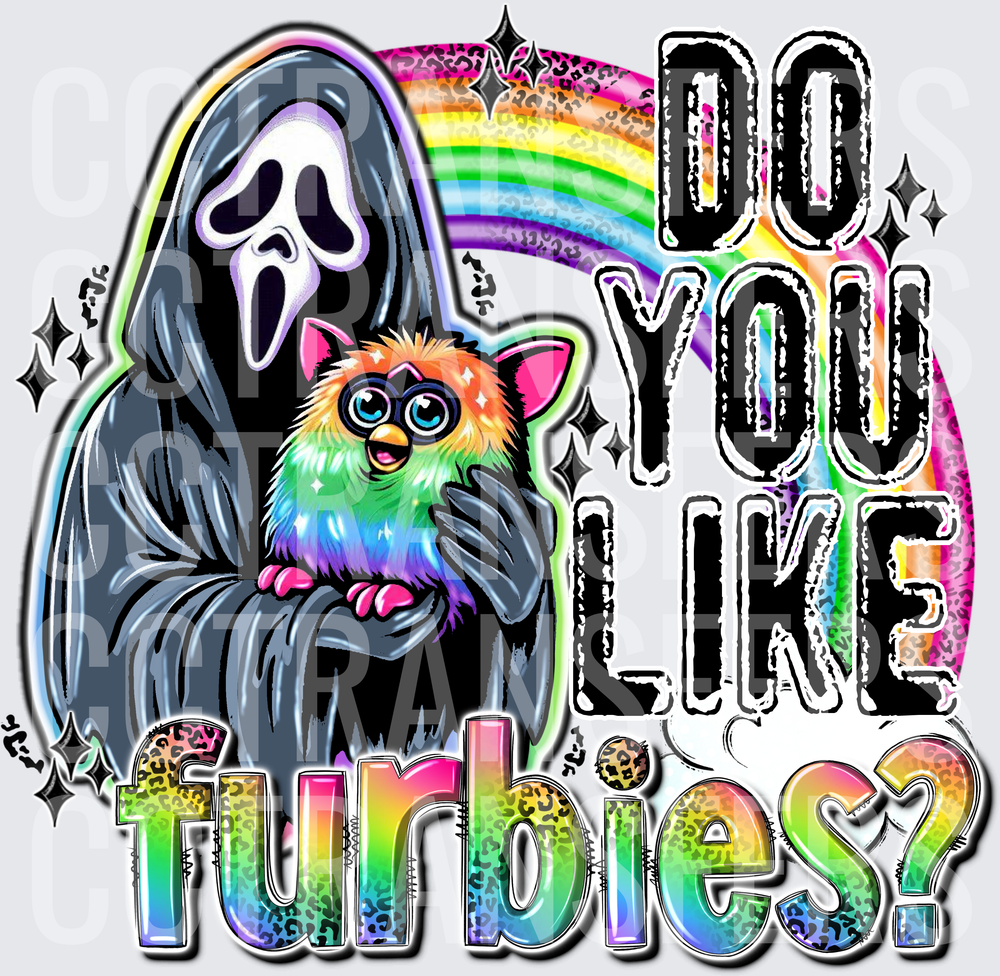 Ghostface Holding Rainbow Furby Do You Like Furbies (DTF)