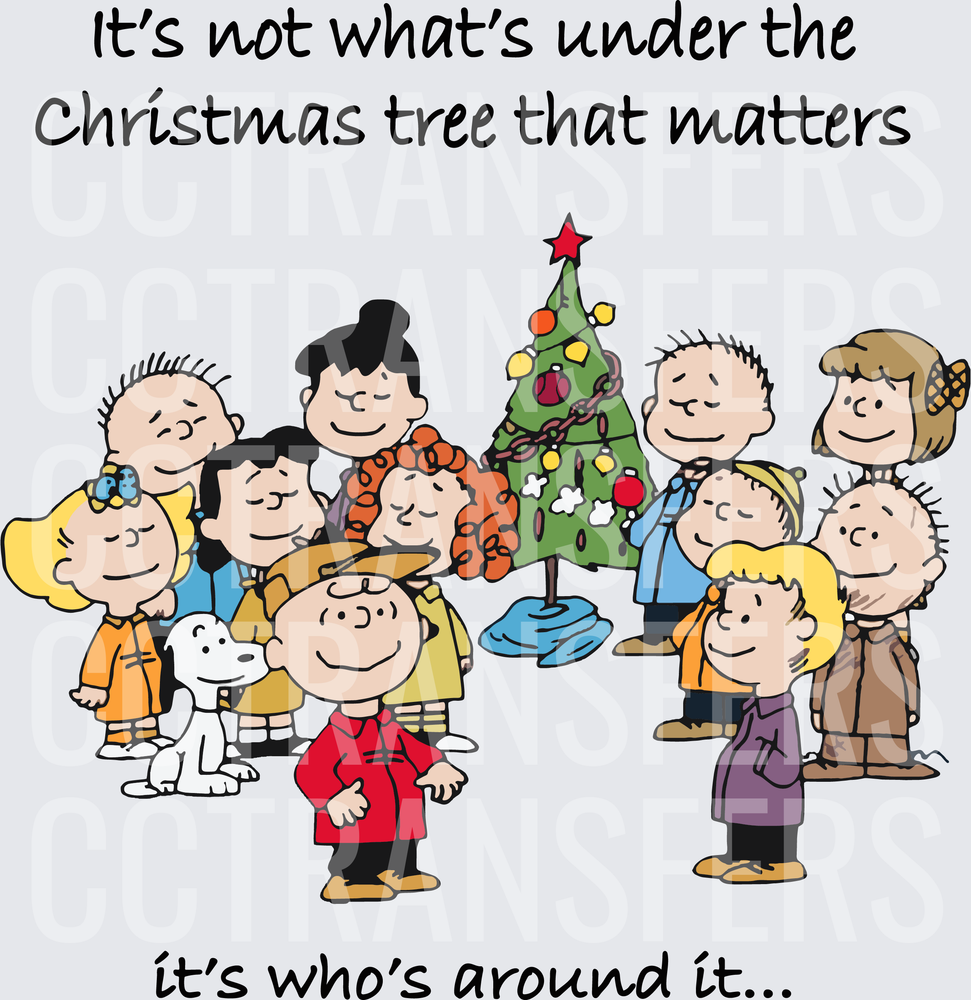 It's Not What's Under The Christmas Tree That Matters It's Who's Around It Cartoon Gang Holiday Scene (DTF)