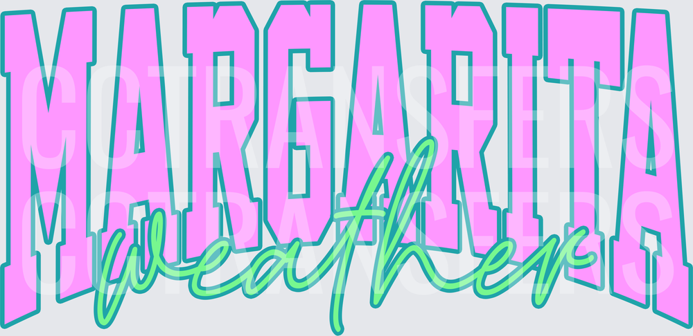 Margarita Weather Bold Varsity Script Lettering DTF