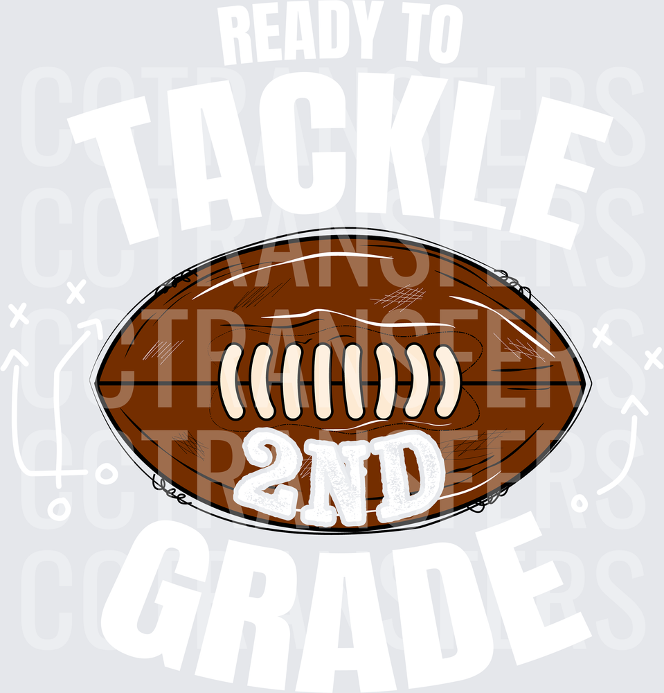 Sketch Style Football 2ND Laces Design (DTF)